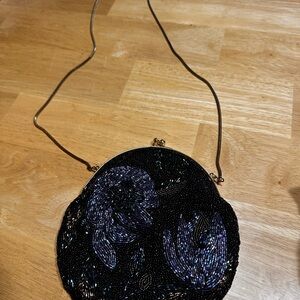 Elegant vintage Andre’ Cellini Black Beaded Evening Bag
